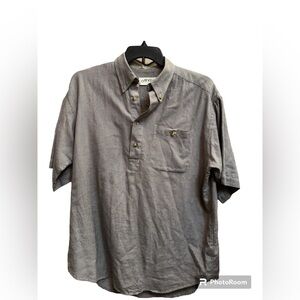 ORVIS Men's Large Shirt 1/4 Button Collared
Workwear Twill Cotton Angler Fishing